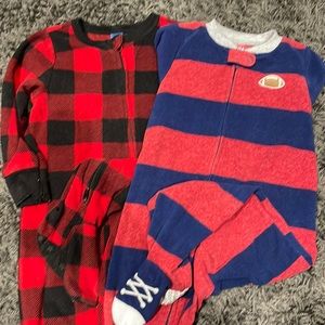 2 Fleece Footed PJs